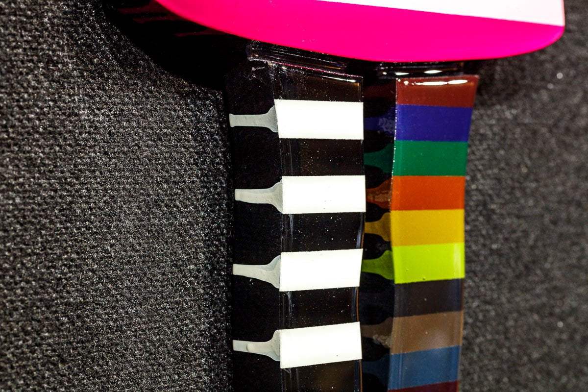 Angel Cake Rainbow Stripe & Acid Wings Miniature Wall Sculpture - Original SOLD by artist Lhouette - Wyecliffe Galleries