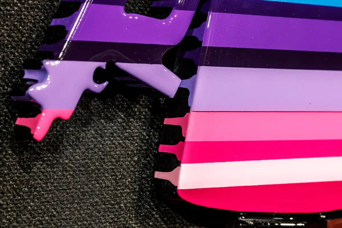 Angel Cake Rainbow Stripe & Acid Wings Miniature Wall Sculpture - Original SOLD by artist Lhouette - Wyecliffe Galleries