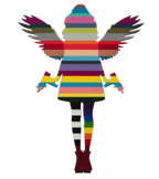 Angel Cake Rainbow Stripes - Original Wall Sculpture - SOLD by artist Lhouette - Wyecliffe Galleries