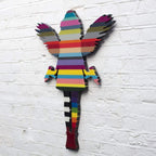 Angel Cake Rainbow Stripes - Original Wall Sculpture - SOLD by artist Lhouette - Wyecliffe Galleries