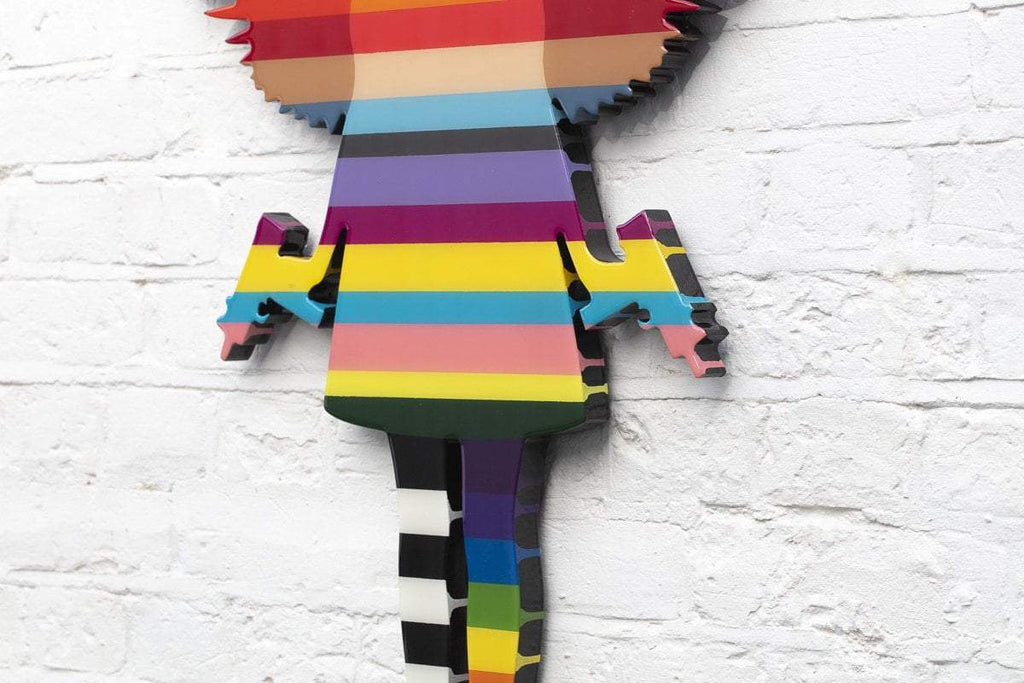 Angel Cake Rainbow Stripes - Original Wall Sculpture - SOLD by artist Lhouette - Wyecliffe Galleries