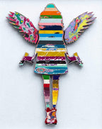 Angel Cake Scratched Back Framed Sculpture - Original - SOLD by artist Lhouette - Wyecliffe Galleries