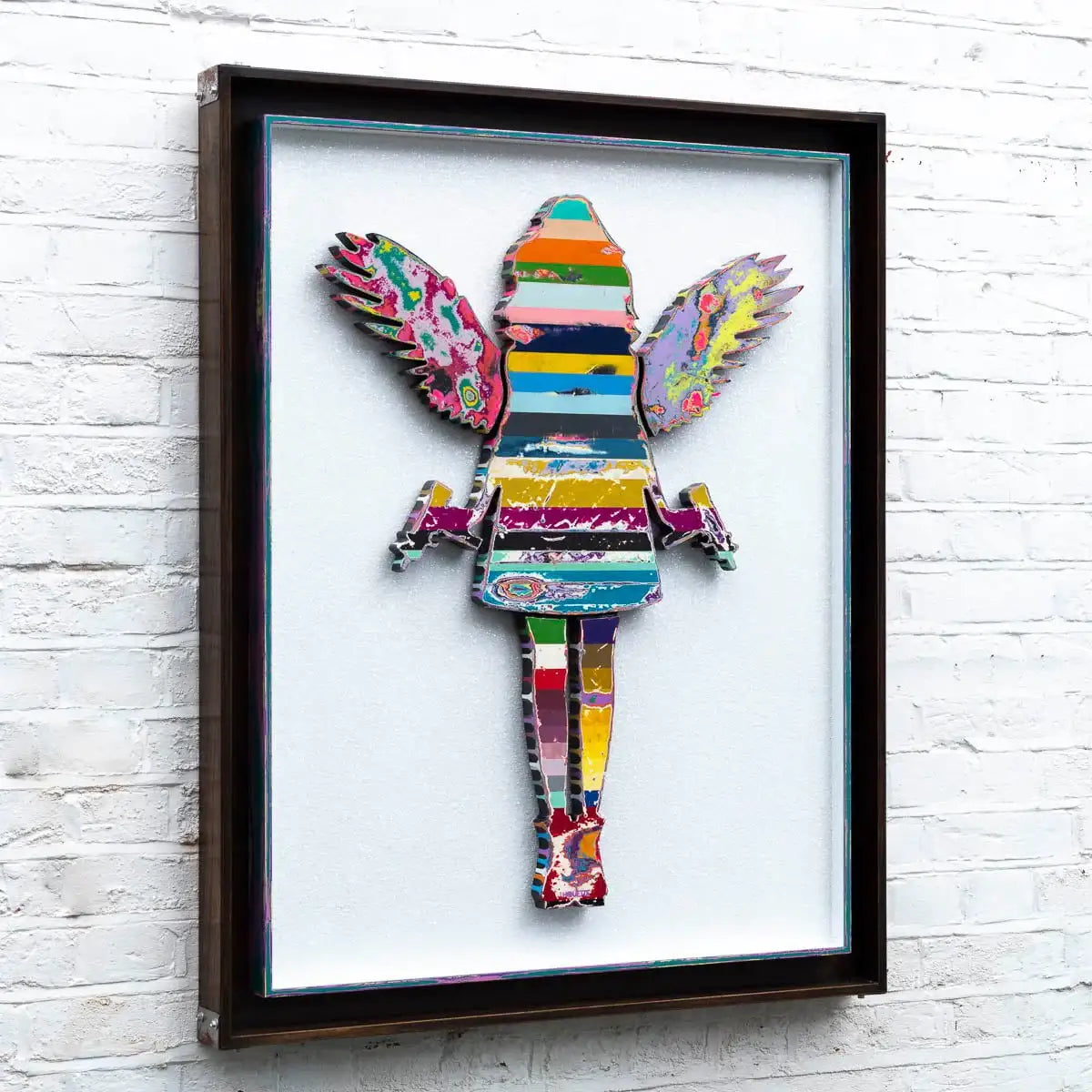 Angel Cake Scratched Back Framed Sculpture - Original - SOLD by artist Lhouette - Wyecliffe Galleries