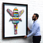 Angel Cake Scratched Back Framed Sculpture - Original - SOLD by artist Lhouette - Wyecliffe Galleries