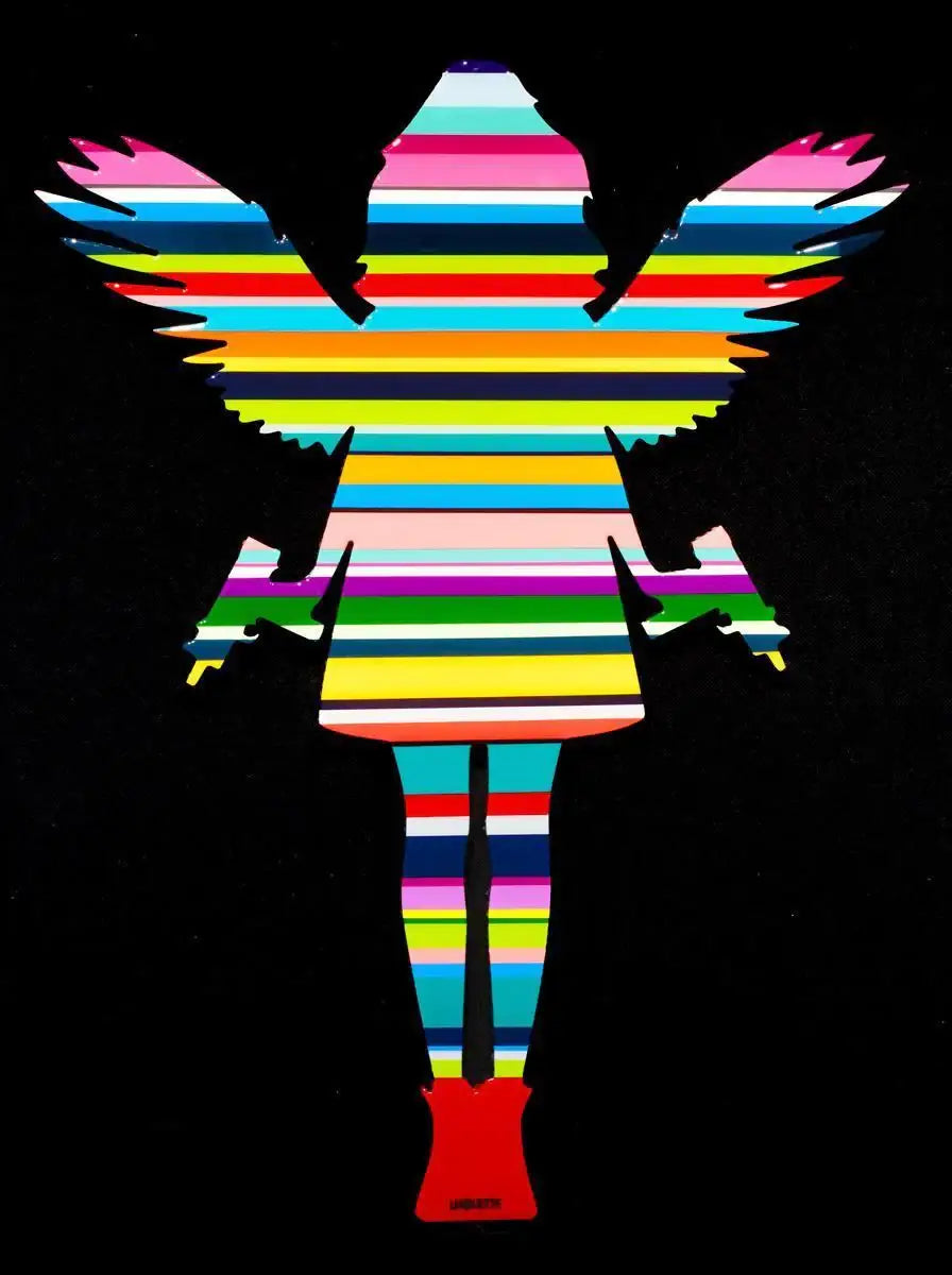 Angel Cake Sculpture - Striped Mini I - Original - SOLD by artist Lhouette - Wyecliffe Galleries