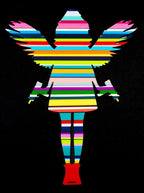 Angel Cake Sculpture - Striped Mini I - Original - SOLD by artist Lhouette - Wyecliffe Galleries