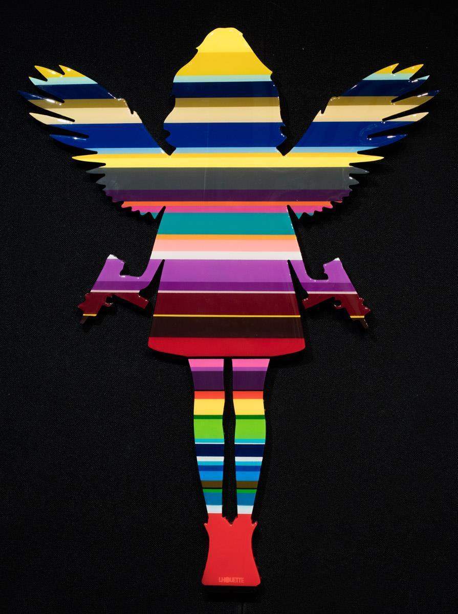 Angel Cake Sculpture - Striped Mini II - Original - SOLD by artist Lhouette - Wyecliffe Galleries