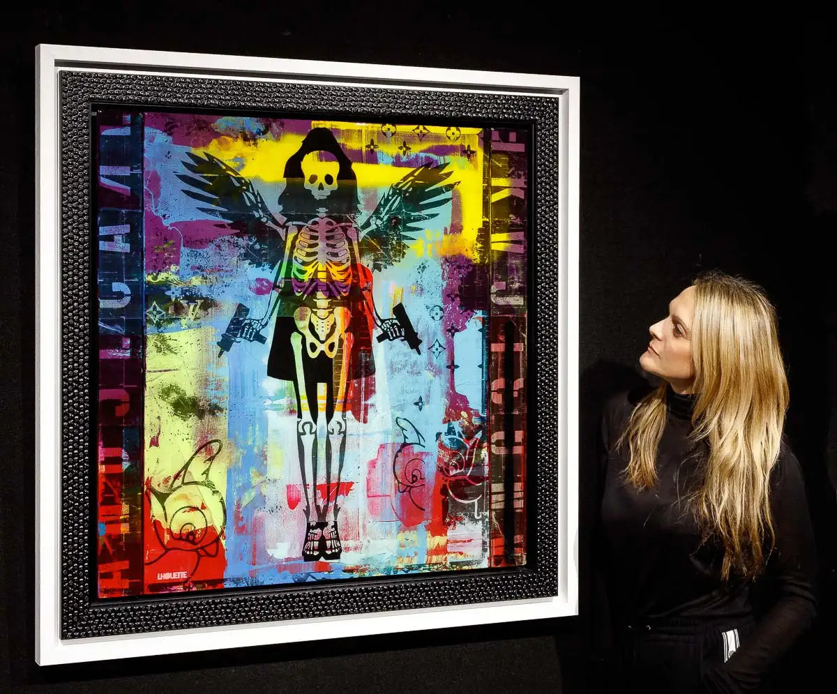 Angel Cake - SkeLhouette - Distressed Rainbow - SOLD by artist Lhouette - Wyecliffe Galleries