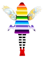 Angel Cake Striped, Metallic Wings - Original Wall Sculpture - SOLD by artist Lhouette - Wyecliffe Galleries