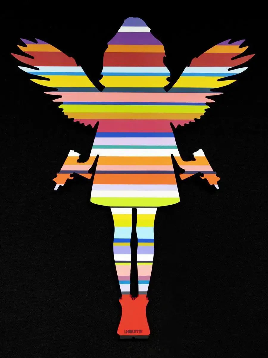 Angel Cake with Guns (Matte Resin) - Original Wall Sculpture - SOLD by artist Lhouette - Wyecliffe Galleries