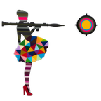 Bazooka Jo 2-Part Miniature Wall Sculpture Khaki Geometric - Original - SOLD by artist Lhouette - Wyecliffe Galleries