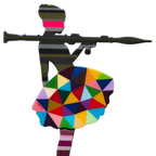 Bazooka Jo 2-Part Miniature Wall Sculpture Khaki Geometric - Original - SOLD by artist Lhouette - Wyecliffe Galleries