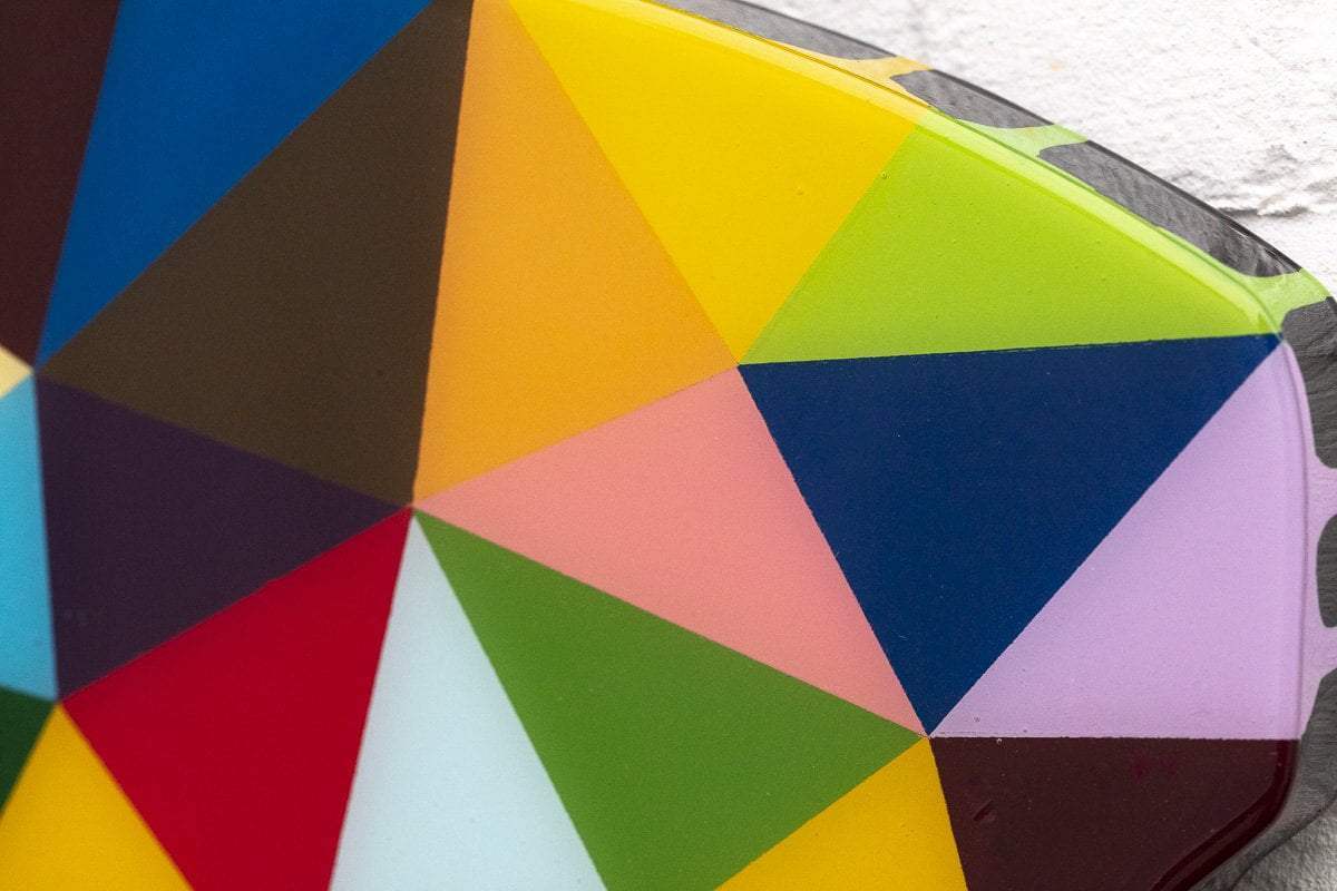 Bazooka Jo 2-Part Miniature Wall Sculpture Khaki Geometric - Original - SOLD by artist Lhouette - Wyecliffe Galleries