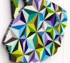 Bazooka Jo - Blue Geometric ( Gloss Resin ) - Original Wall Sculpture - SOLD by artist Lhouette - Wyecliffe Galleries