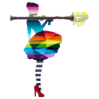 Bazooka Jo Floral Miniature Wall Sculpture Geometric Striped - Original - SOLD by artist Lhouette - Wyecliffe Galleries