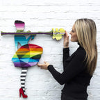 Bazooka Jo Floral Miniature Wall Sculpture Geometric Striped - Original - SOLD by artist Lhouette - Wyecliffe Galleries