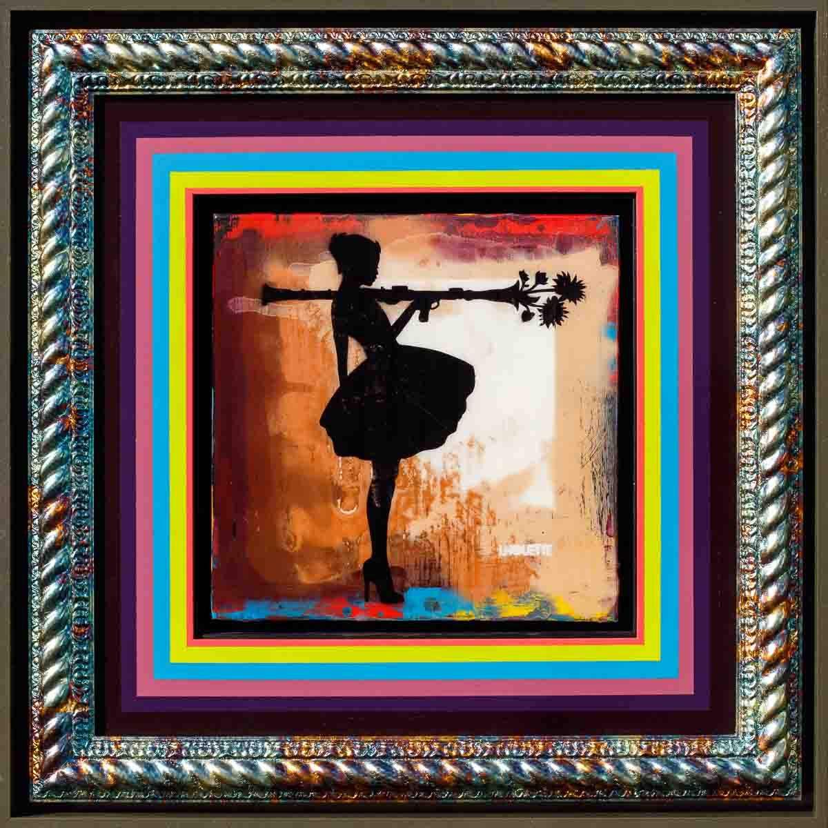 Bazooka Jo Floral Mixer (Orangina) - Original - SOLD by artist Lhouette - Wyecliffe Galleries