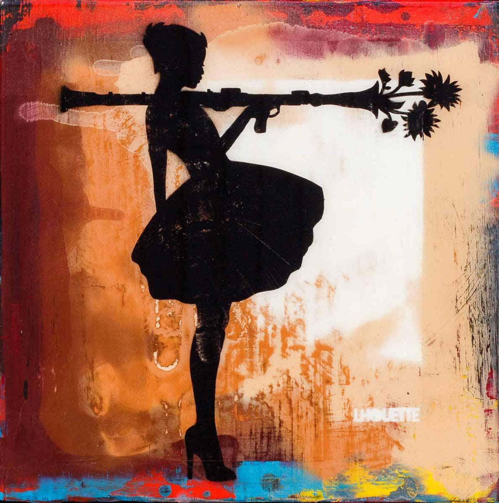 Bazooka Jo Floral Mixer (Orangina) - Original - SOLD by artist Lhouette - Wyecliffe Galleries