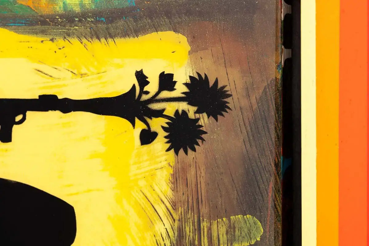 Bazooka Jo Floral Mixer (Yellow Cab) - Original - SOLD by artist Lhouette - Wyecliffe Galleries
