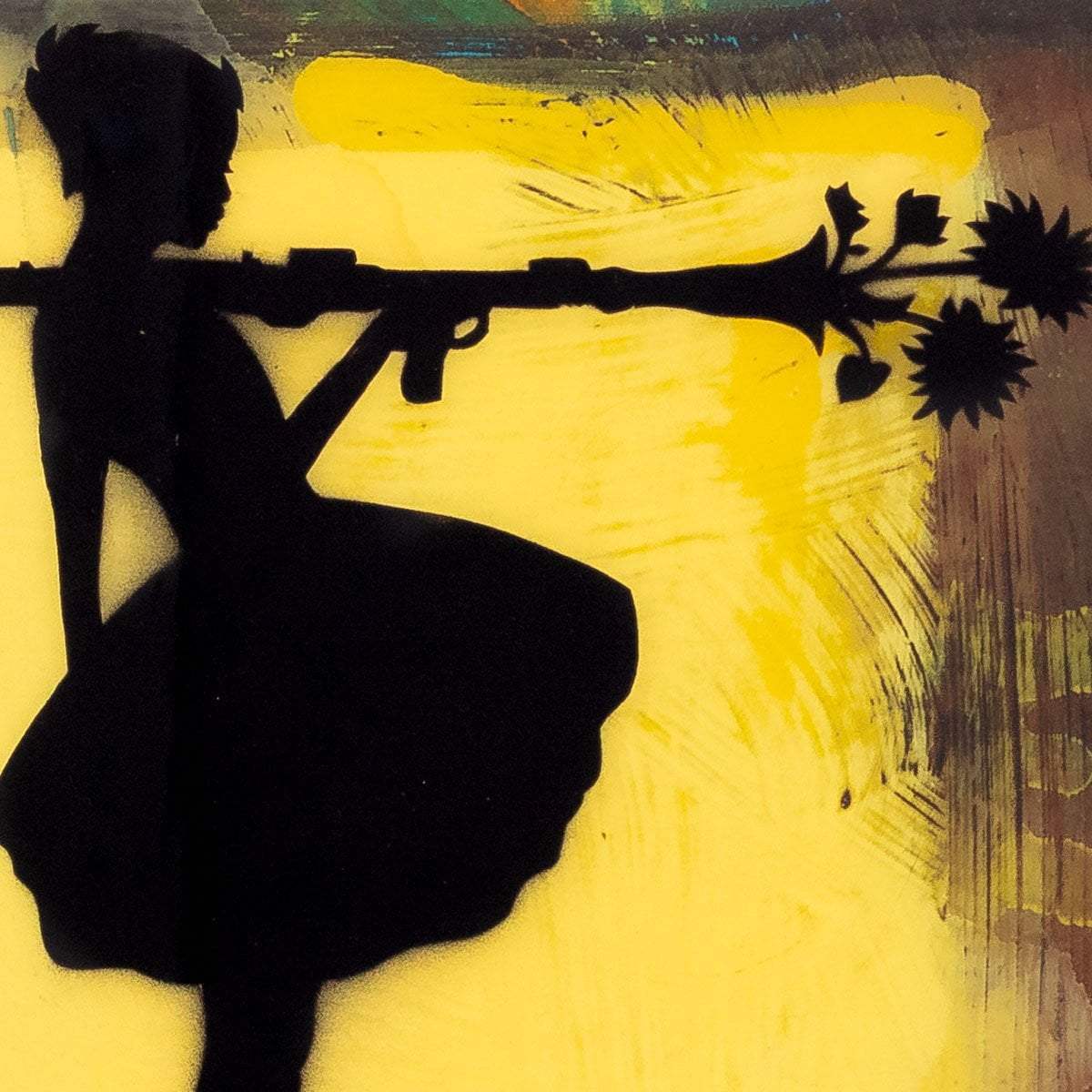 Bazooka Jo Floral Mixer (Yellow Cab) - Original - SOLD by artist Lhouette - Wyecliffe Galleries