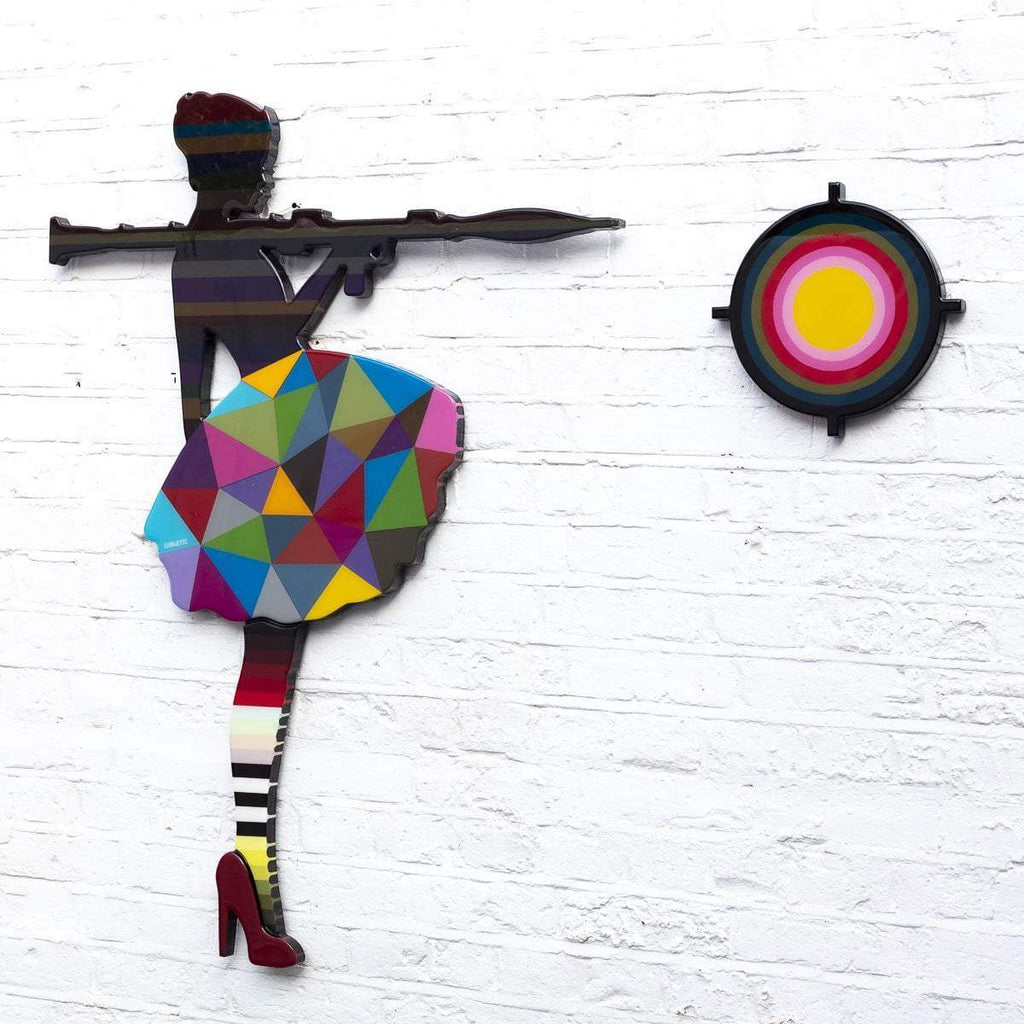 Bazooka Jo Geometric - Two Part Wall Sculpture - Original - SOLD by artist Lhouette - Wyecliffe Galleries