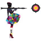 Bazooka Jo Geometric - Two Part Wall Sculpture - Original - SOLD by artist Lhouette - Wyecliffe Galleries