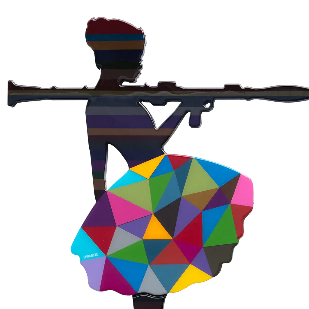 Bazooka Jo Geometric - Two Part Wall Sculpture - Original - SOLD by artist Lhouette - Wyecliffe Galleries