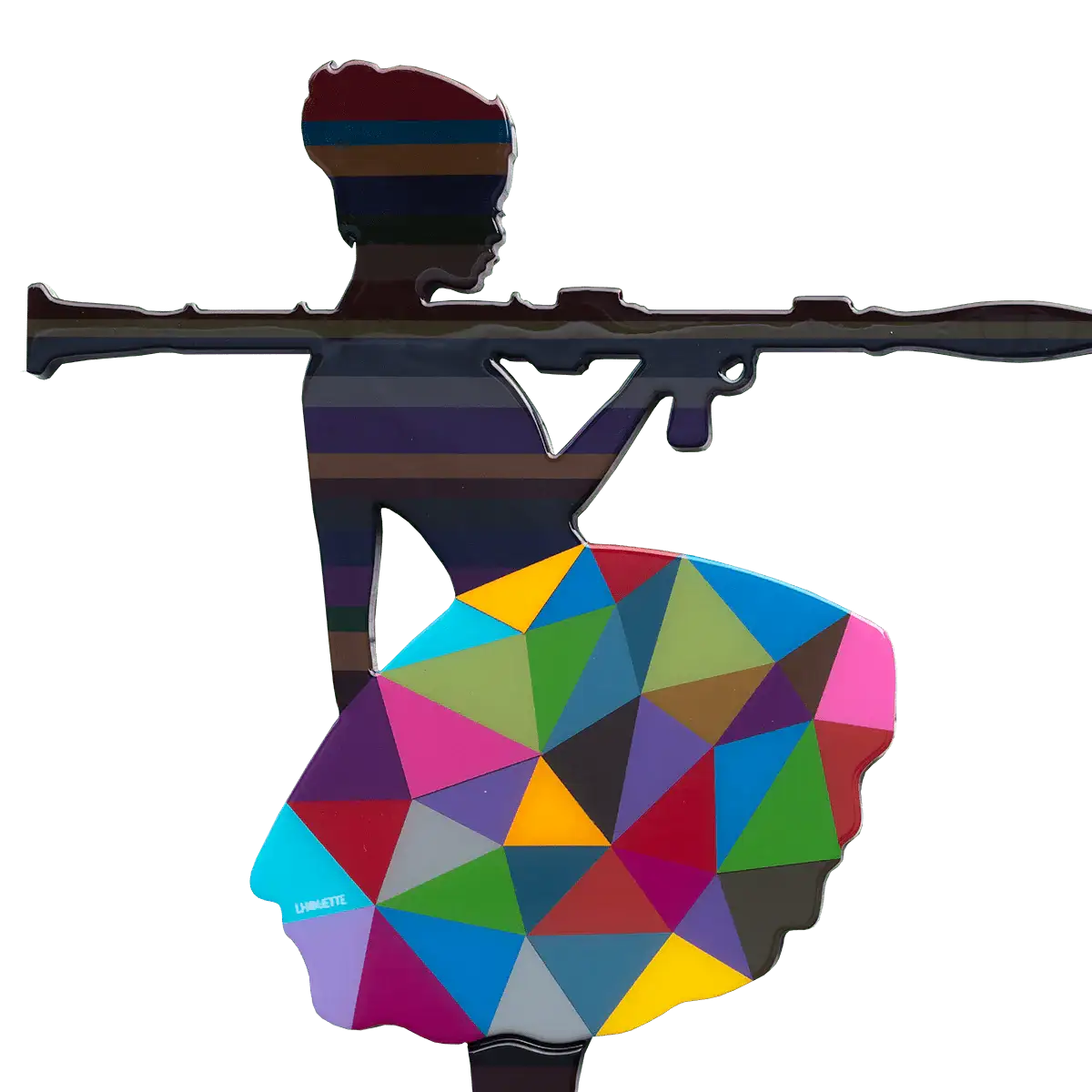 Bazooka Jo Geometric - Two Part Wall Sculpture - Original - SOLD by artist Lhouette - Wyecliffe Galleries