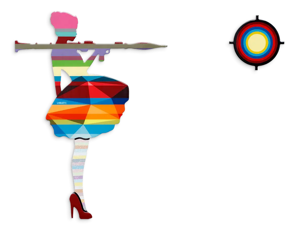 Bazooka Jo Geo Red - Original Wall Sculpture - SOLD by artist Lhouette - Wyecliffe Galleries