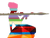 Bazooka Jo Mini - Geo Red Lhouette Loose