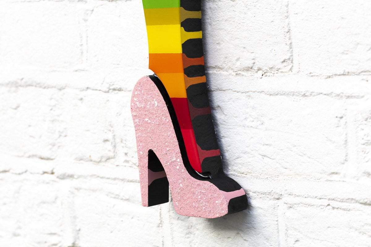 Bazooka Jo Mini- Pastel & Diamond Dust - Original Wall Sculpture - SOLD by artist Lhouette - Wyecliffe Galleries