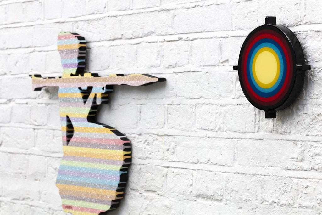 Bazooka Jo Mini- Pastel & Diamond Dust - Original Wall Sculpture - SOLD by artist Lhouette - Wyecliffe Galleries