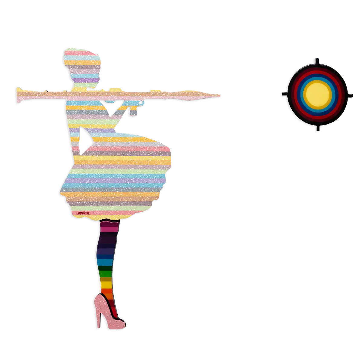 Bazooka Jo Mini- Pastel & Diamond Dust - Original Wall Sculpture - SOLD by artist Lhouette - Wyecliffe Galleries