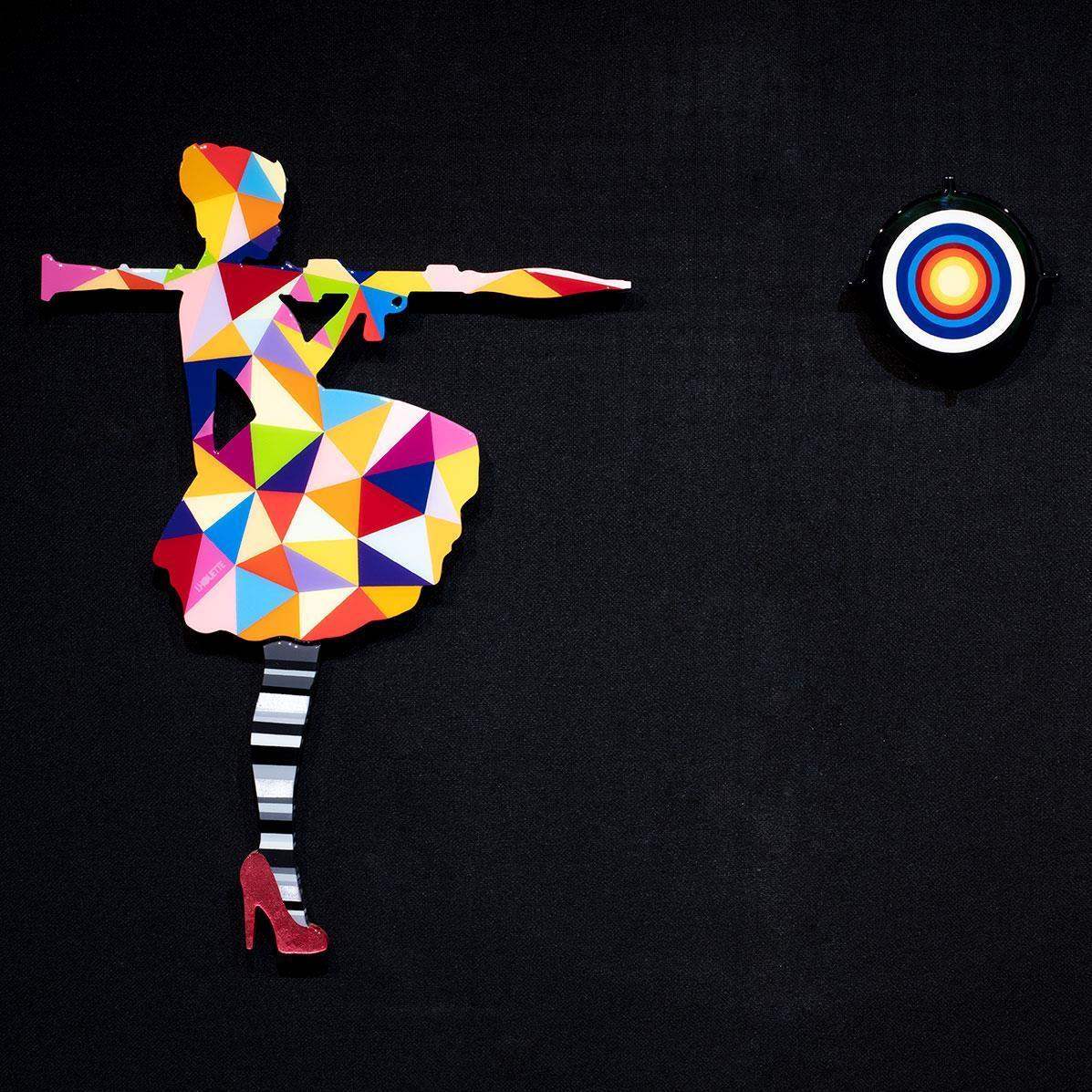 Bazooka Jo Miniature - Geo Original Wall Sculpture -SOLD by artist Lhouette - Wyecliffe Galleries