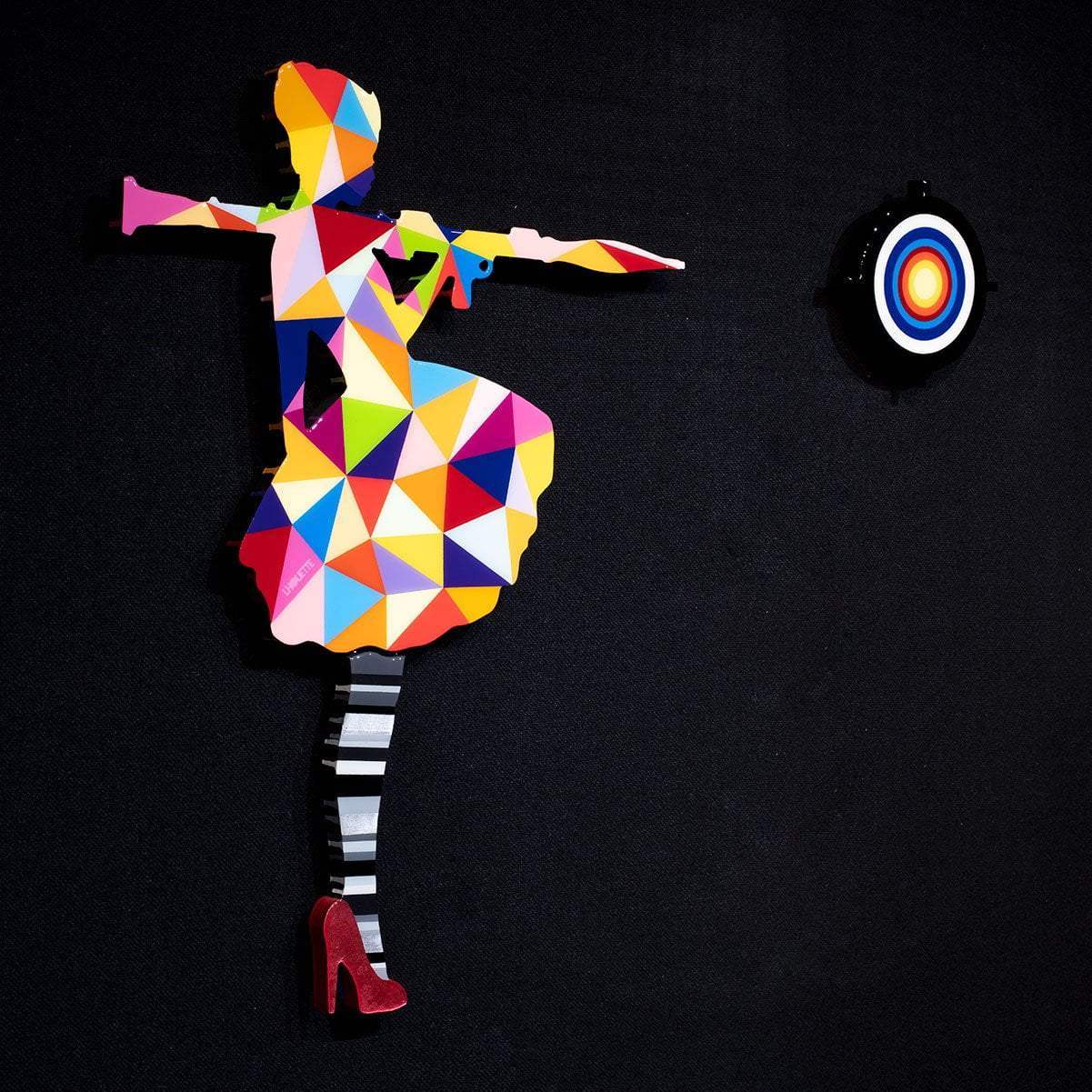 Bazooka Jo Miniature - Geo Original Wall Sculpture -SOLD by artist Lhouette - Wyecliffe Galleries