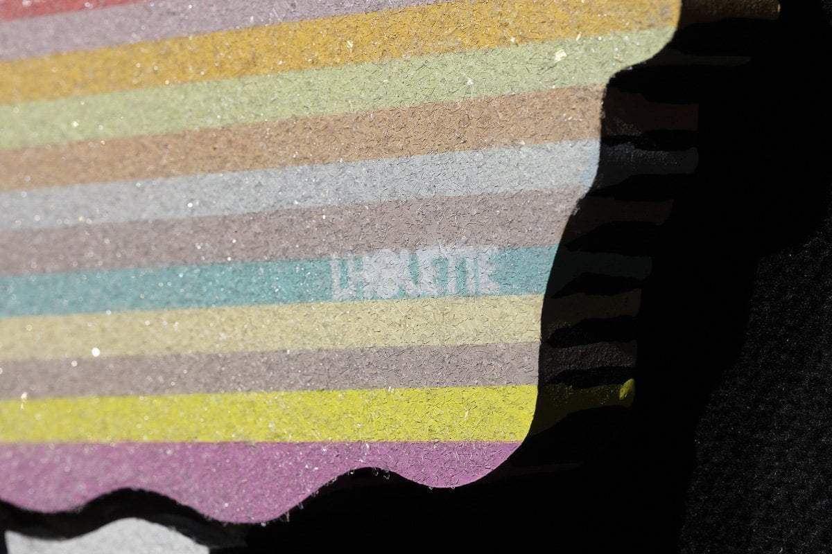 Bazooka Jo Miniature - Pastel with Diamond Dust - Original Wall Sculpture - SOLD by artist Lhouette - Wyecliffe Galleries