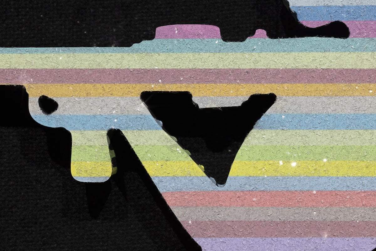 Bazooka Jo Miniature - Pastel with Diamond Dust - Original Wall Sculpture - SOLD by artist Lhouette - Wyecliffe Galleries