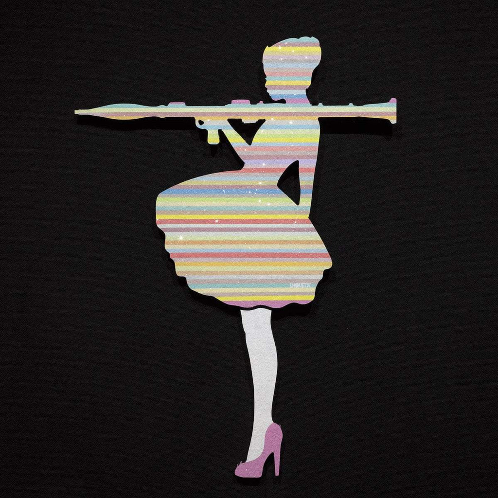 Bazooka Jo Miniature - Pastel with Diamond Dust - Original Wall Sculpture - SOLD by artist Lhouette - Wyecliffe Galleries