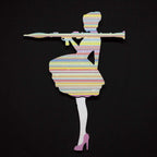 Bazooka Jo Miniature - Pastel with Diamond Dust - Original Wall Sculpture - SOLD by artist Lhouette - Wyecliffe Galleries