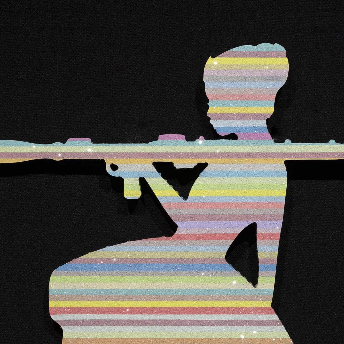 Bazooka Jo Miniature - Pastel with Diamond Dust - Original Wall Sculpture - SOLD by artist Lhouette - Wyecliffe Galleries