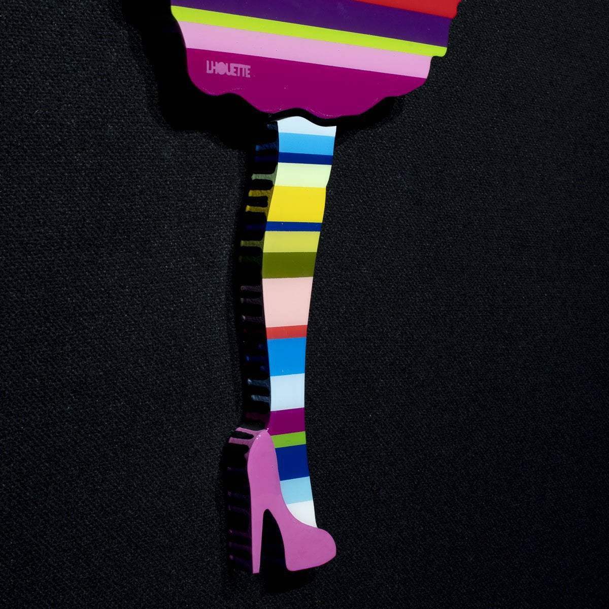 Bazooka Jo Miniature - Striped - Original Wall Sculpture - SOLD by artist Lhouette - Wyecliffe Galleries