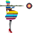 Bazooka Jo Miniature Striped Tights - Original Wall Sculpture - SOLD by artist Lhouette - Wyecliffe Galleries