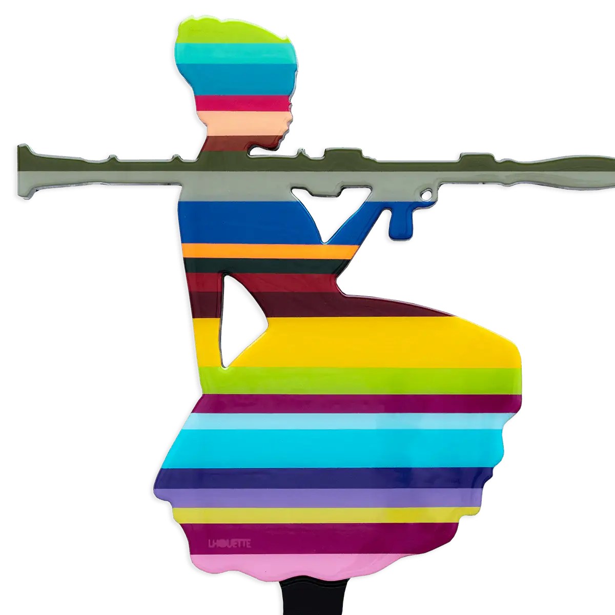 Bazooka Jo Miniature Striped Tights - Original Wall Sculpture - SOLD by artist Lhouette - Wyecliffe Galleries