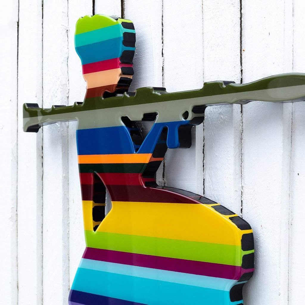 Bazooka Jo Miniature Striped Tights - Original Wall Sculpture - SOLD by artist Lhouette - Wyecliffe Galleries
