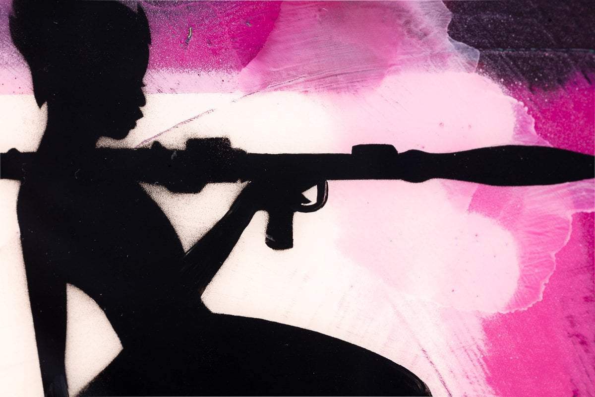 Bazooka Jo Mixer (Cherry Blossom Pink) - Original - SOLD by artist Lhouette - Wyecliffe Galleries