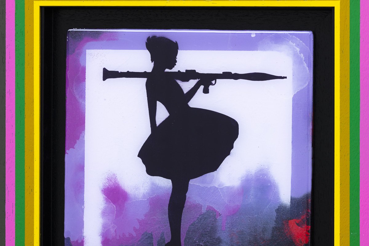 Bazooka Jo Mixer - Pink Original Lhouette Framed