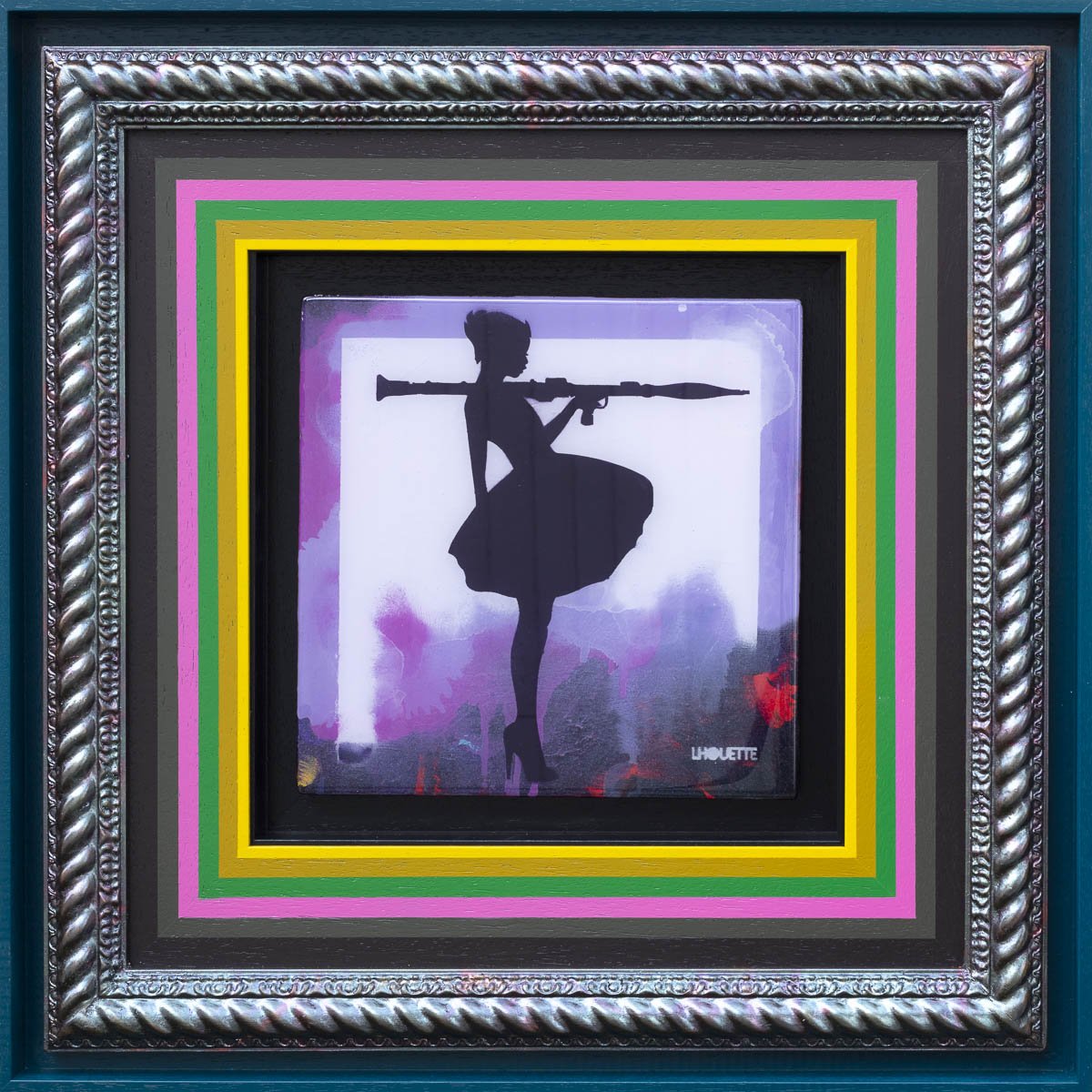 Bazooka Jo Mixer - Pink Original Lhouette Framed