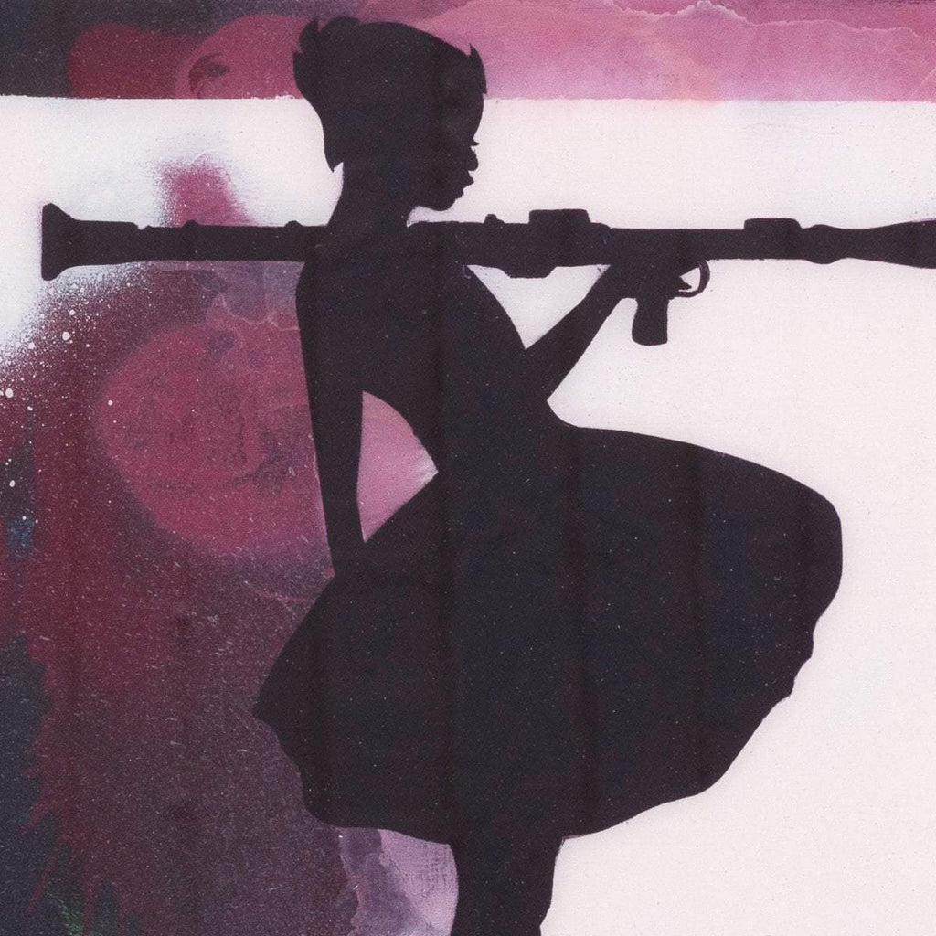 Bazooka Jo Mixer - Pink Original - SOLD by artist Lhouette - Wyecliffe Galleries