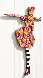 Bazooka Jo - Pink Geometric ( Gloss Resin ) - Original Wall Sculpture - SOLD by artist Lhouette - Wyecliffe Galleries