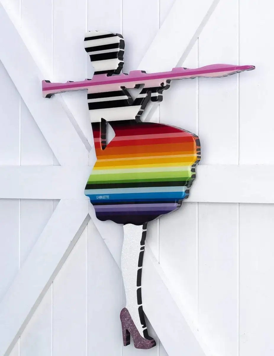 Bazooka Jo Rainbow Miniature - Original Wall Sculpture - SOLD by artist Lhouette - Wyecliffe Galleries